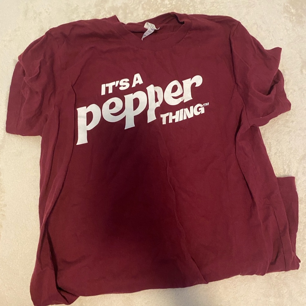Dr Pepper Canvas Burgundy Tee with White Accents